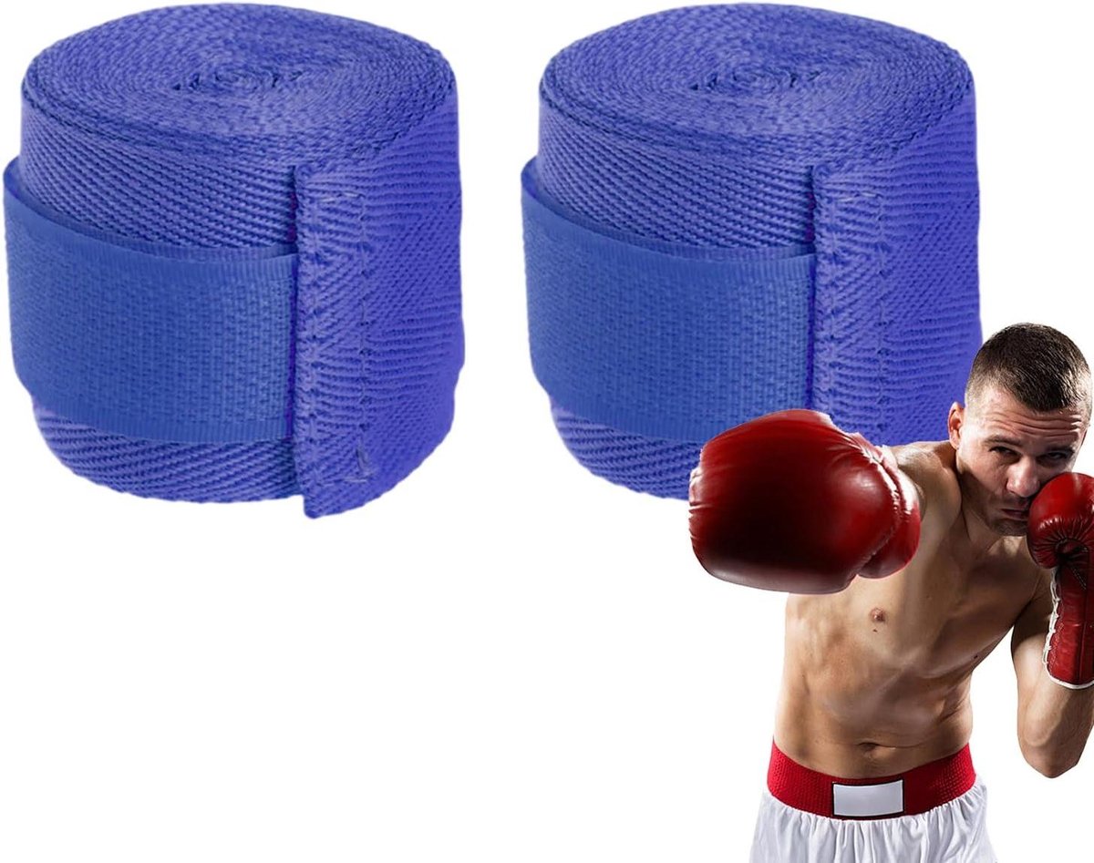 Boksen Hand Wraps - Handwraps Boksen - Vechtsport Training - Verbeterde Veiligheid - 3 Meter - Blauw