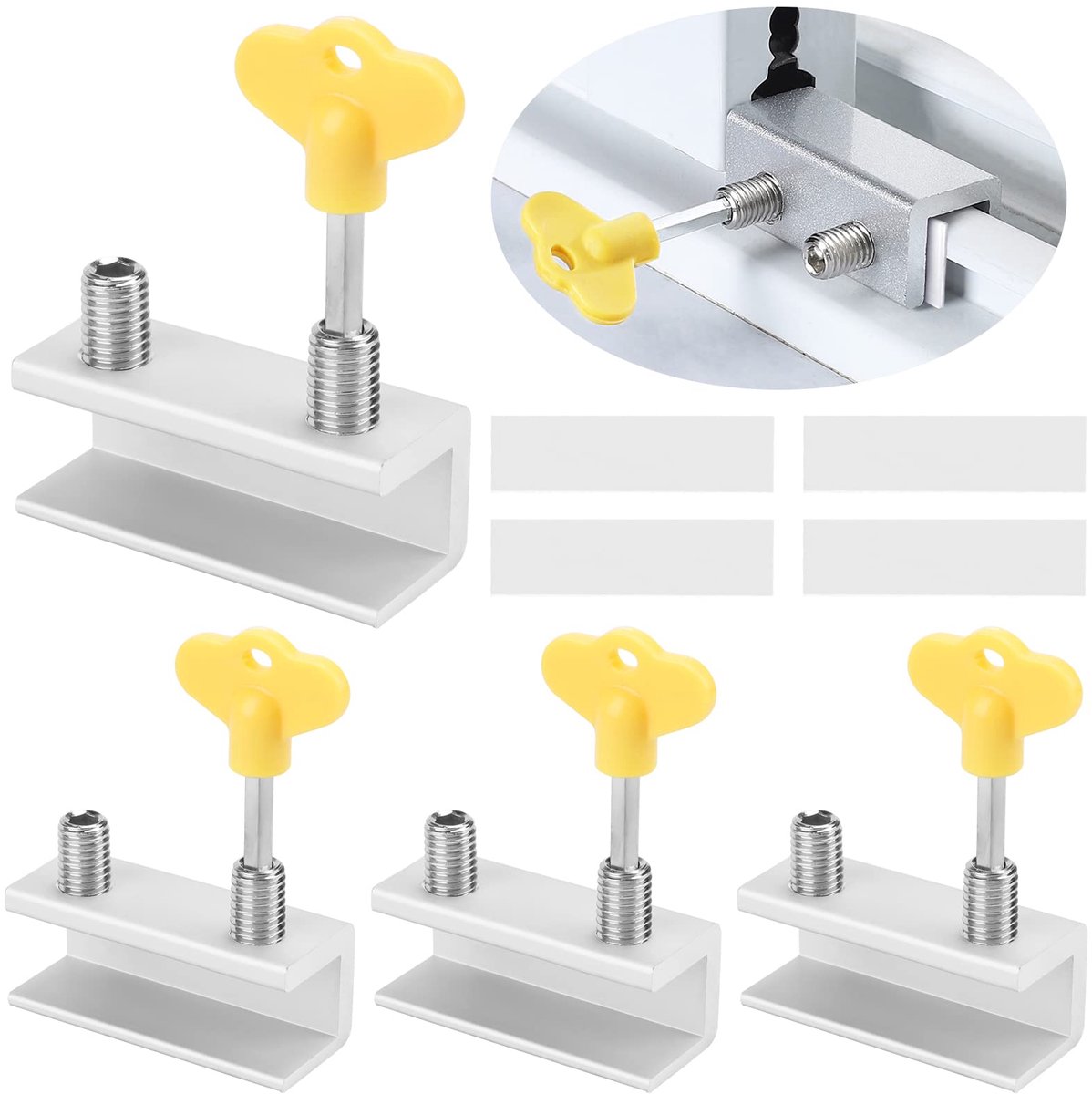 Dailygoods - 4 Stuks Verstelbare Raamsloten - Kindveilig en Inbraakpreventie