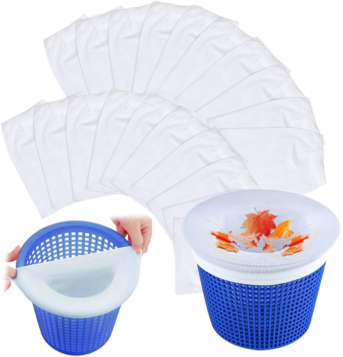 Dailygoods- Skimmersokken 20 Stuks - Filtersokken - Zwembadaccessoires - Duurzaam - Herbruikbaar - Ultrafijn Nylonweefsel