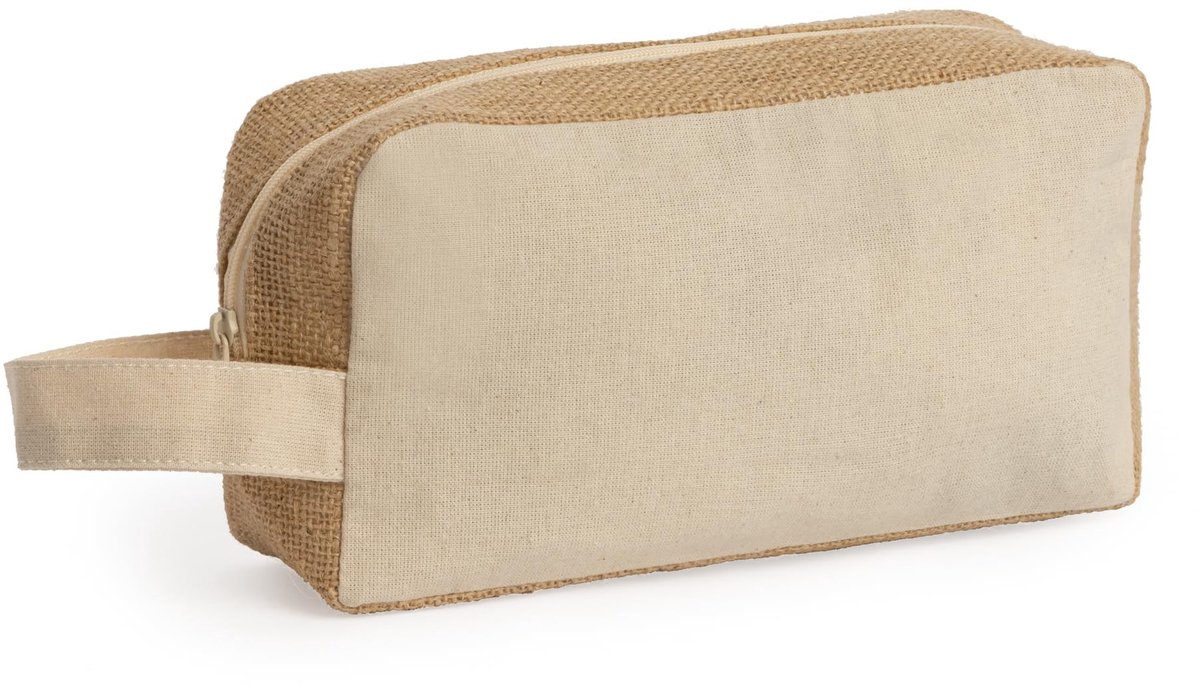 Dailygoods - Toilettas voor Reizen en Badkamer - Bruin Katoen en Jute