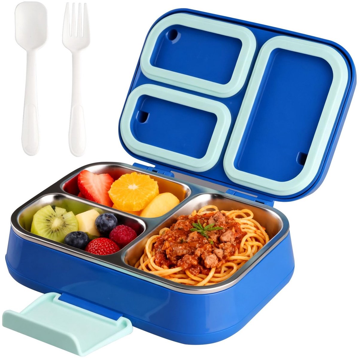 Dailygoods - Bento Box met Drie Compartimenten - Thermische Lunchbox voor School en Reizen