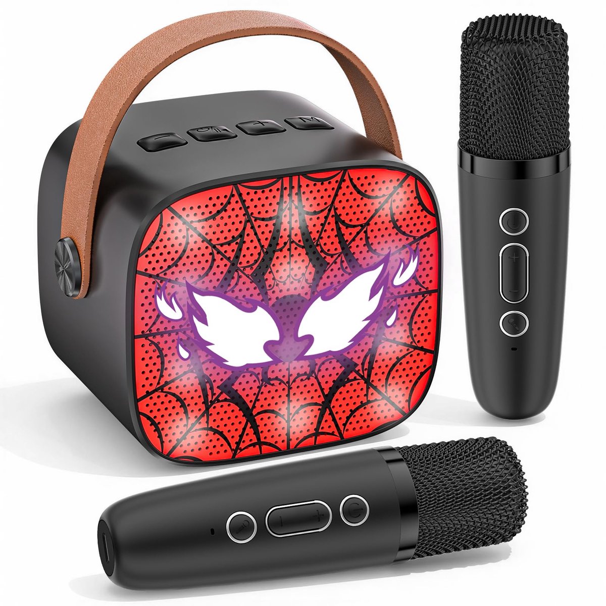 Dailygoods - Spider Karaoke Machine met 2 Microfoons - Mini Karaoke voor Kinderen