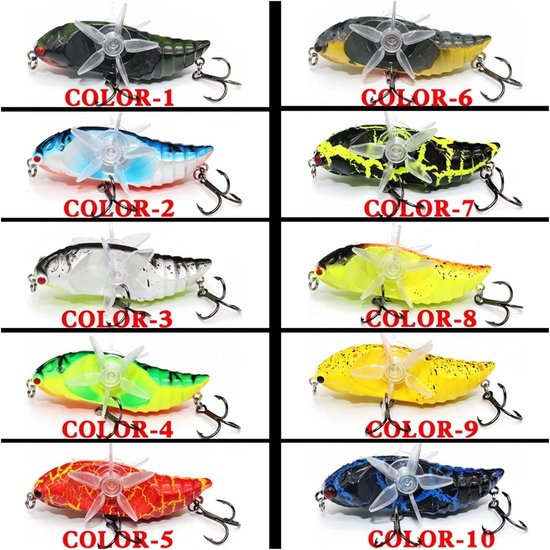 Vissen Lure Kunstaas - Hard Plopper - Bovenwater Vissen - Roterende Vleugels - 95 cm 15 g - NO2 — afbeelding 3