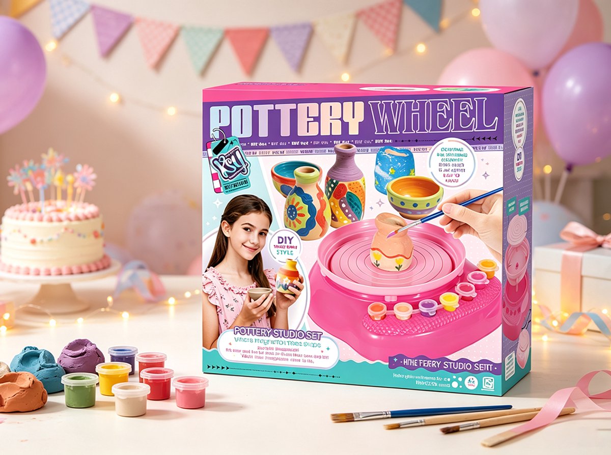 Keramiekset voor kinderen Complete knutselset met droge klei en schildergereedschap geschikt voor kinderen van 6 tot 12 jaar Ideaal cadeau voor een verjaardag Pasen of Kerstmis Afmetingen 28,7*9,5*27 cm