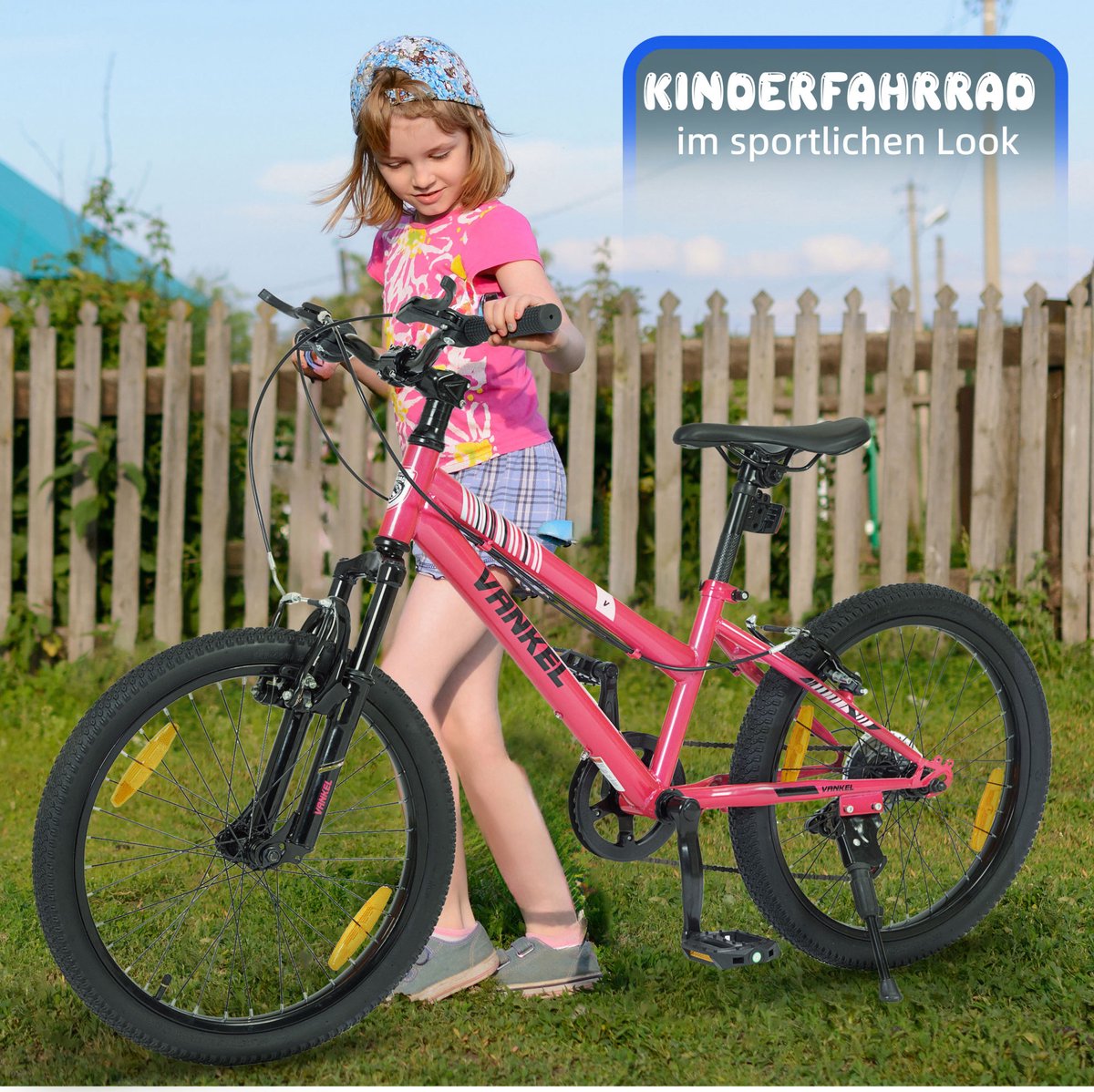 HAUSS SPOLE Kinderfiets - 20 Inch Mountainbike Met 6 Versnellingen - Staal - Roze - Lage Instap Voor Dagelijks Gebruik En Vrije Tijd