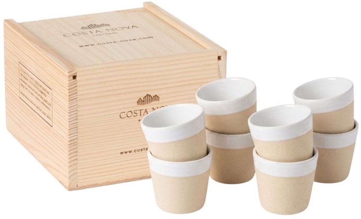 Costa Nova Espresso Kopjes Grespresso Nature 80 ml - 8 stuks - Gift box