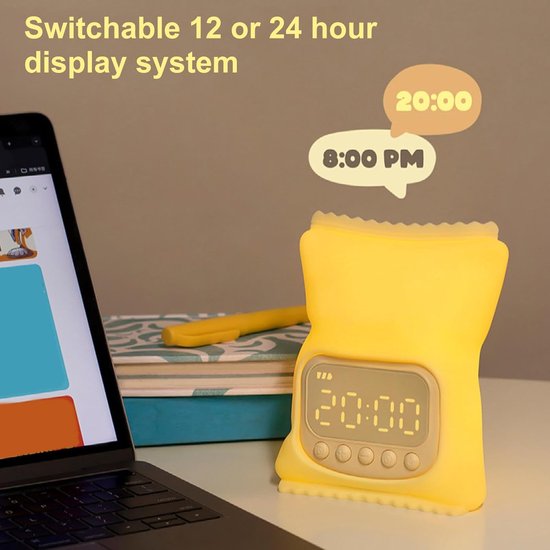 Wekker Nachtlampje - Kinderwekker Slaaptrainer - Wakker Worden - Vorm Speelgoedauto - 11.8x8.5x14.6 cm - Veelkleurig — afbeelding 5