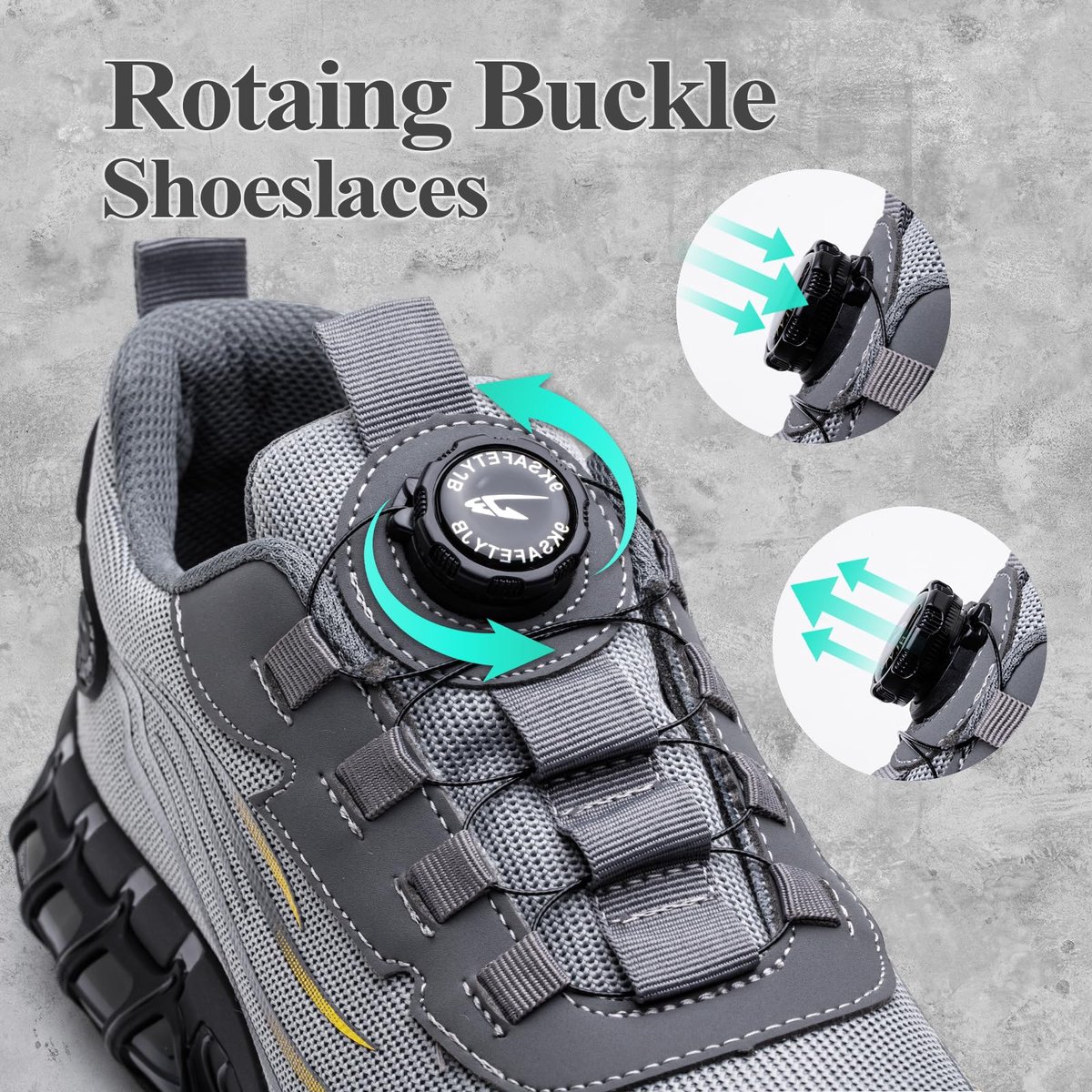 SnelShoppen - Werkschoenen Veiligheidsschoenen Stalen Teen Anti-Smashing Lichtgewicht Sportief Ademend Zelfremmend Fastening Schoenen voor Mannen en V