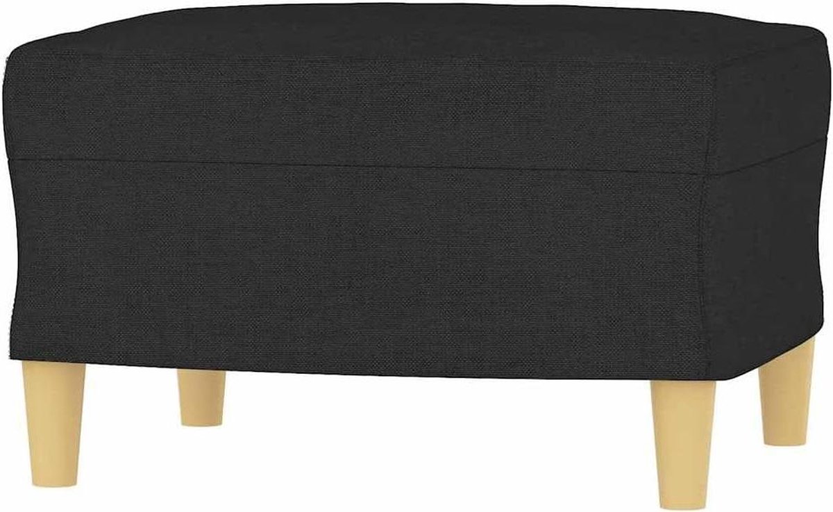 Moderne Voetensteun - Kruk Poef - Voeten Rusten - Ademende Stof - 60 x 50 x 41 cm - Zwart