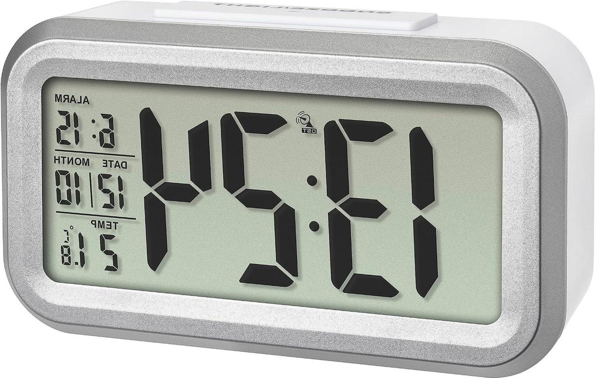 Zendergestuurde Wekker - Digitale Wekker Radio Wekker - Tijd Weergeven - Automatische Achtergrondverlichting - 138 x 48 x 79 mm