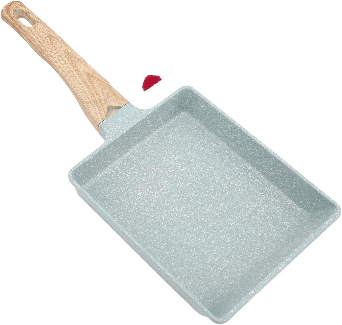 Koekenpan vierkant Mini pan ei Ontbijt bereiden Antiaanbak keramisch Compact formaat Groen