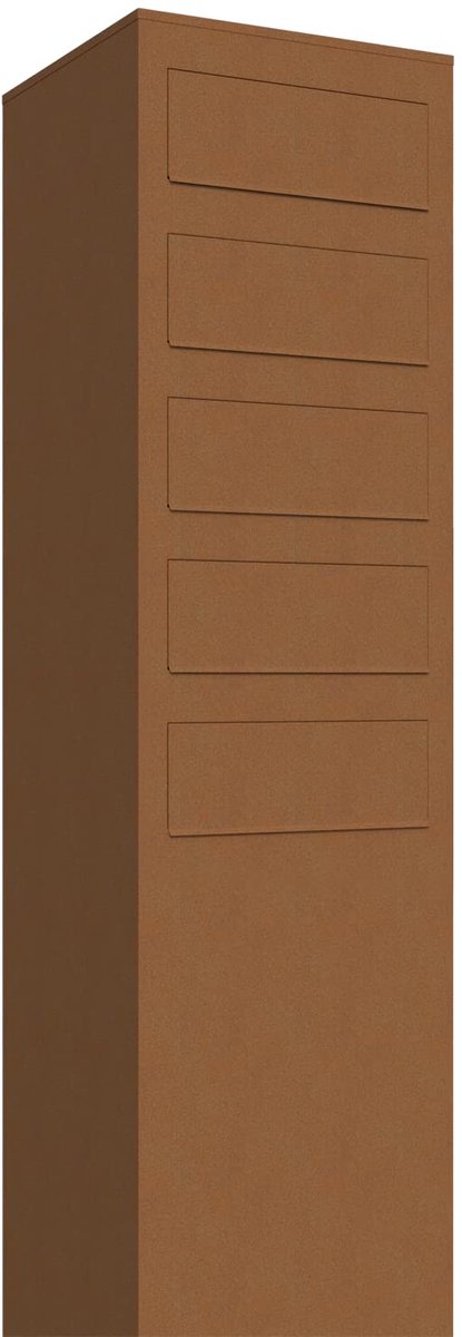 Dailygoods - Design Brievenbussysteem Monolith for Five - Roest