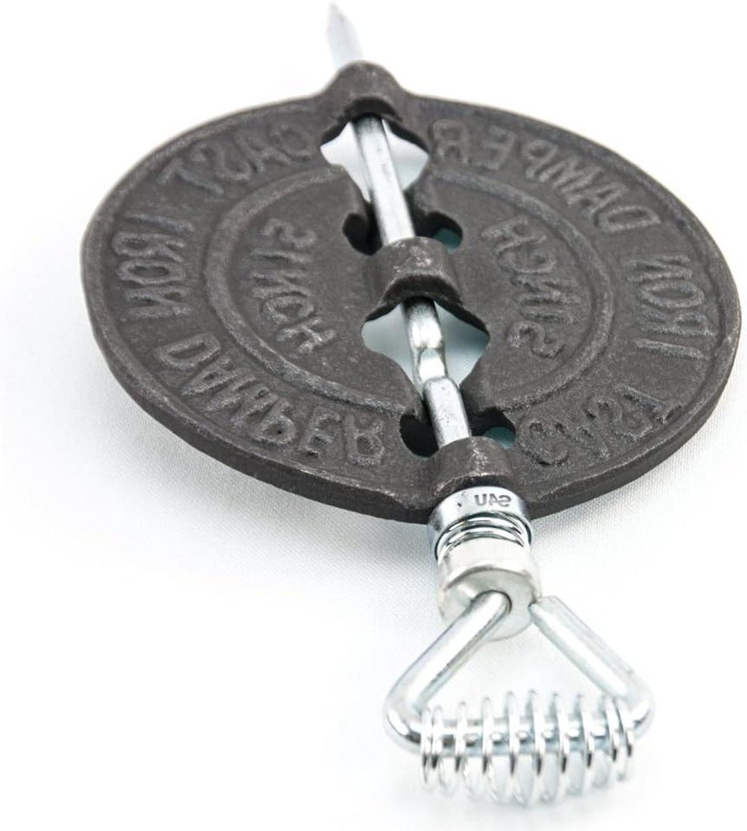 Gietijzeren Rookdemper - Vuurdemper Kachel - Houtkachel Regelen - Inline Montage - 5 inch - Zwart