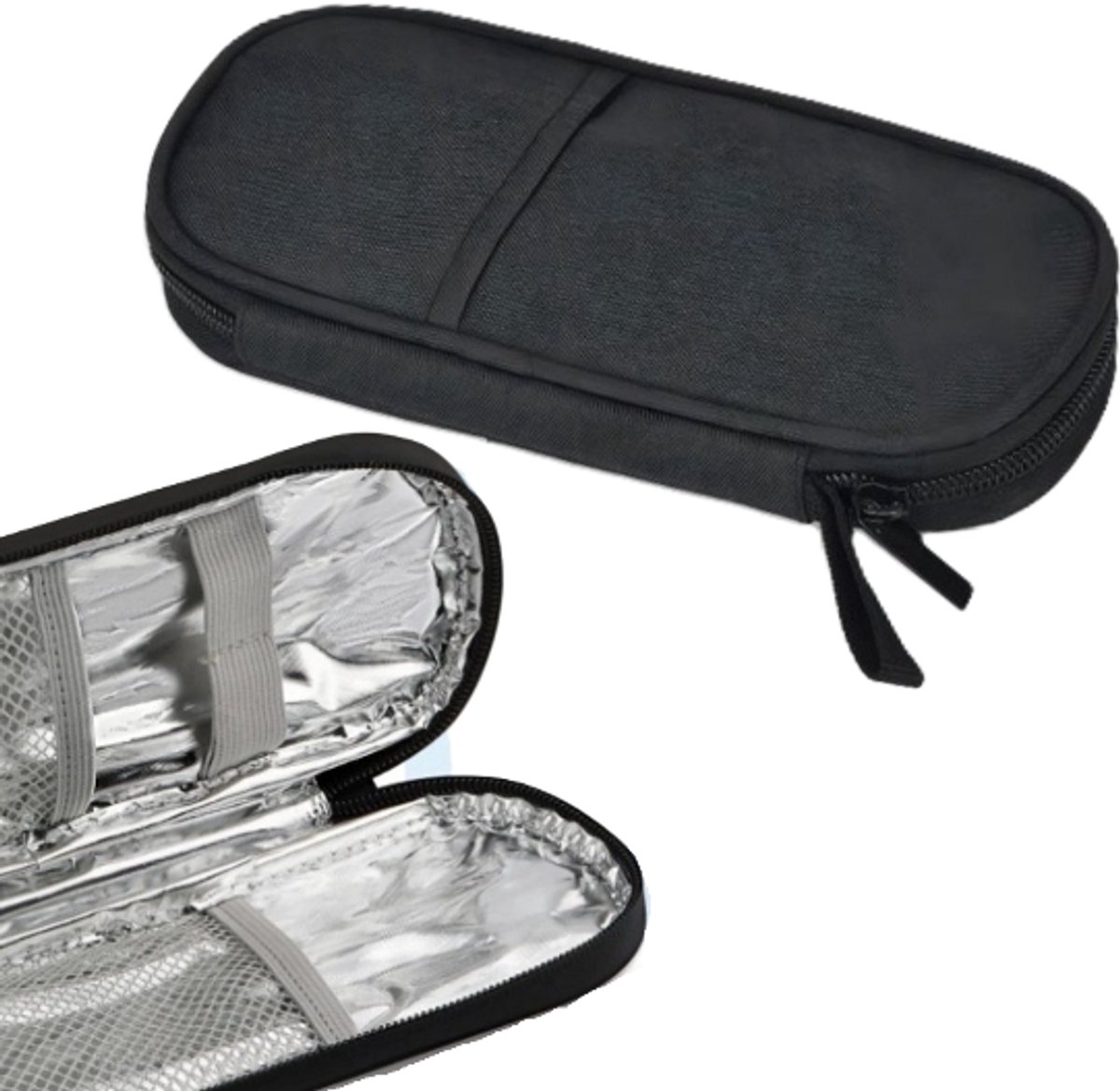Insuline koeltas - Diabetes tas medische etui - 19.5x8.5x3cm - Koeltasje voor op reis - Insulinepennen koeltas - insulinepennen - insuline koeltas – Zwart - LOUZIR