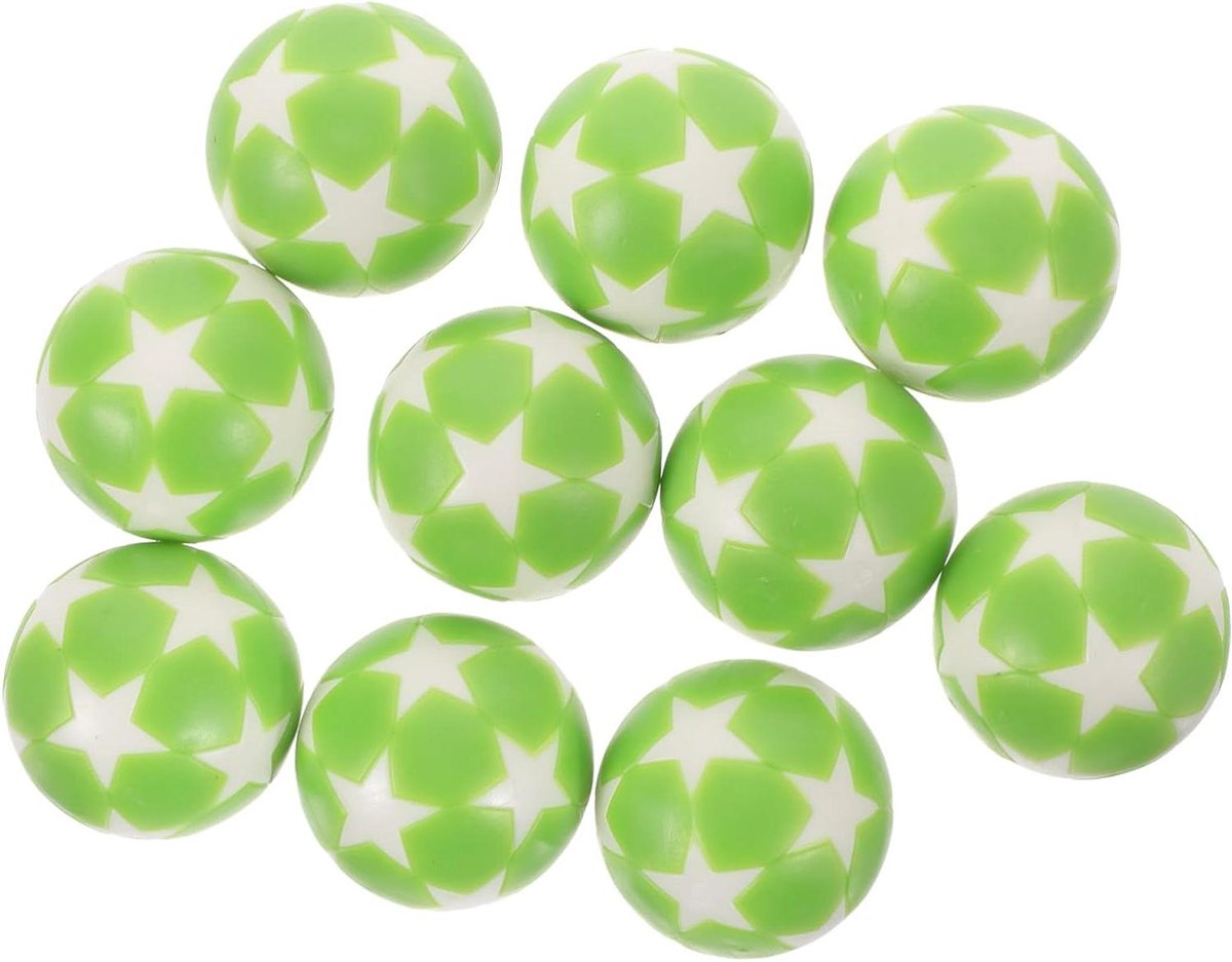 Tafelvoetbal Ballen - Mini Voetbal - Tafelspel Vervanging - Duurzaam Kunststof - 10 Stuks - Lichtgroen