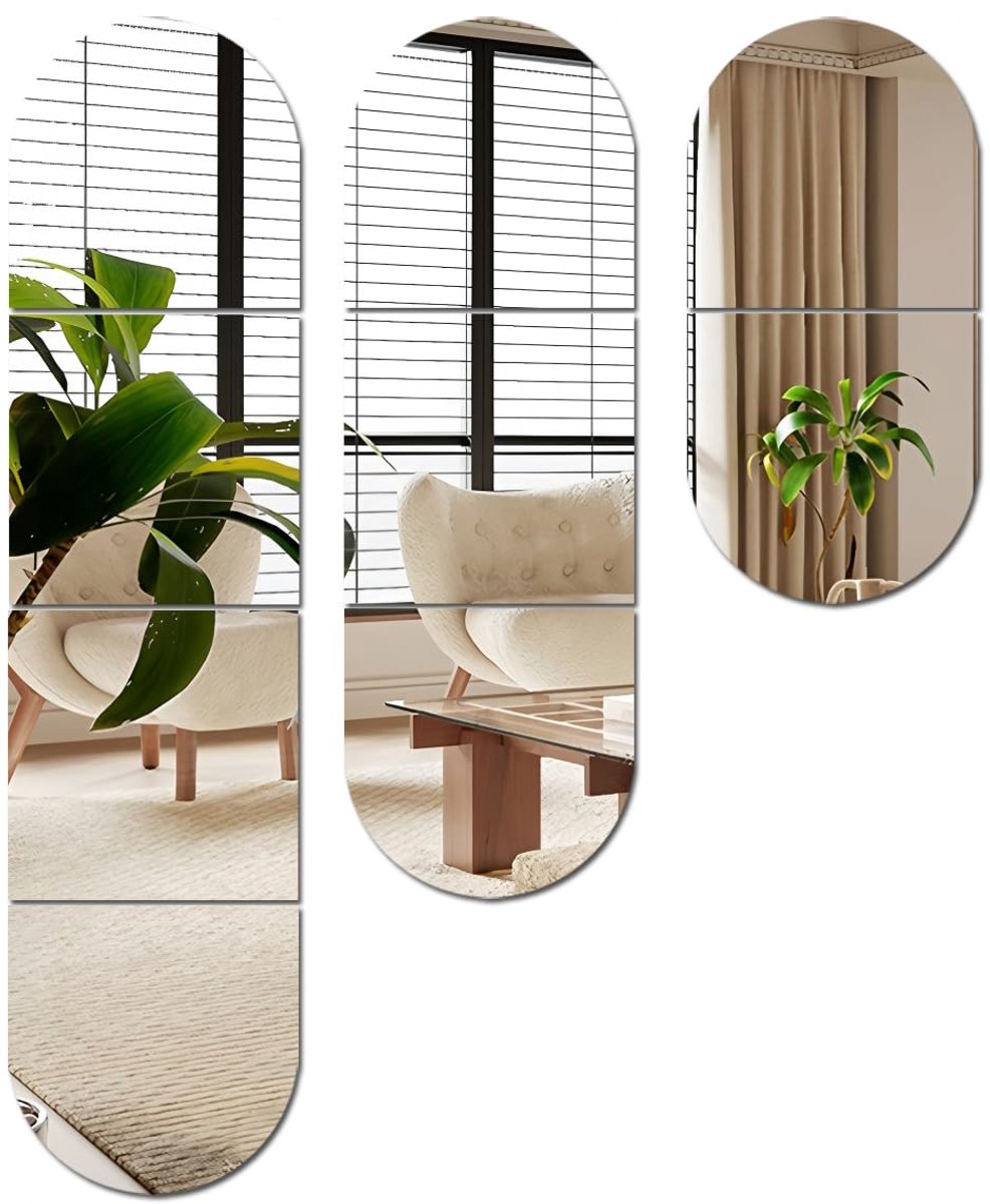 SnelShoppen - HD Acryl Spiegelstickers voor Muren - Zelfklevend en Veilig - Wanddecoratie voor Make-up, Gym, Hal en Kinderkamer - Set van 4 Decoratiev