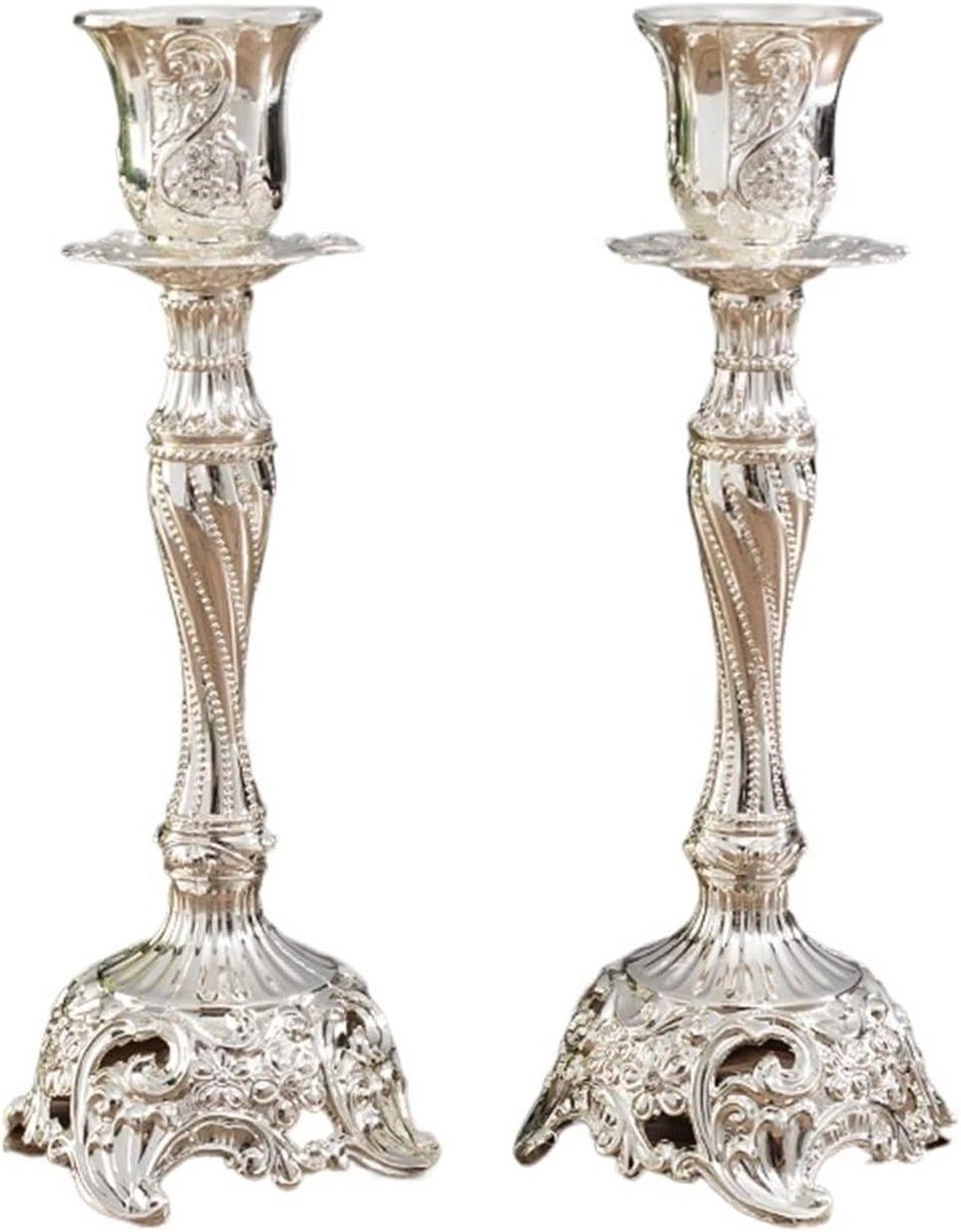 Kandelaars Metaal - Kaarshouders Decoratie - Woonkamer Sfeer - Rechte Stabiele Vorm - 100 x 100 x 100 mm - Zilver