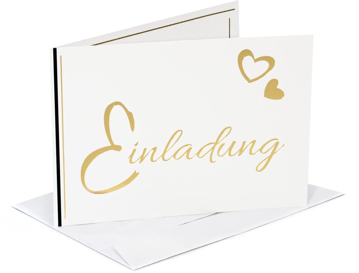 SnelShoppen - 1, 5, 10, 20, 50 Uitnodigingskaarten Gouden Reliëf, Blanco Zelf Vormgeven, Feest, Verjaardag, Huwelijk, Communie, Doop, Jeugdtoewijding