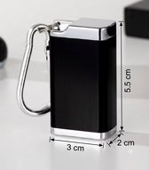 Draagbare Asbak Sleutelhanger - Pocket Asbak - Mini Ashtray - Metalen Portable Asbakje - Pocket Reis Asbak Zwart met Deksel