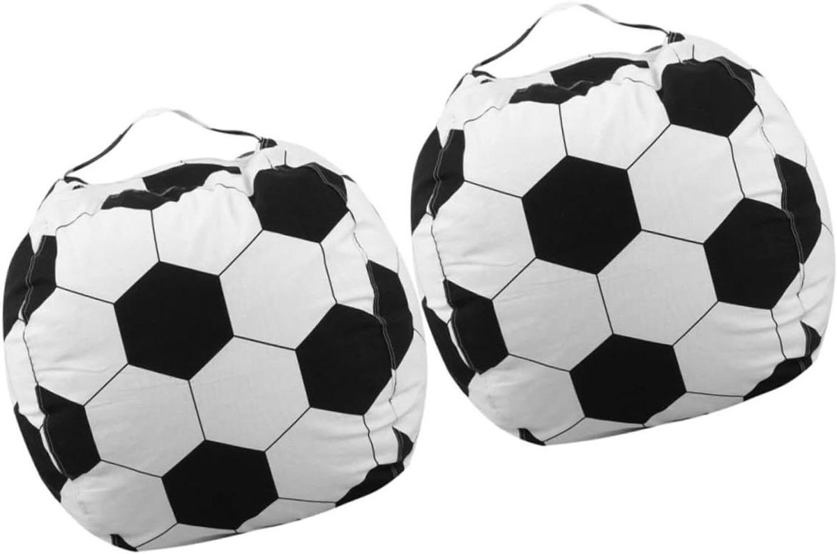 Zitzak Hoezen - Opbergzak Speelgoed - Speelgoed Opbergen - Voetbal Thema Ontwerp - 43x43x43 CM - Veelkleurig