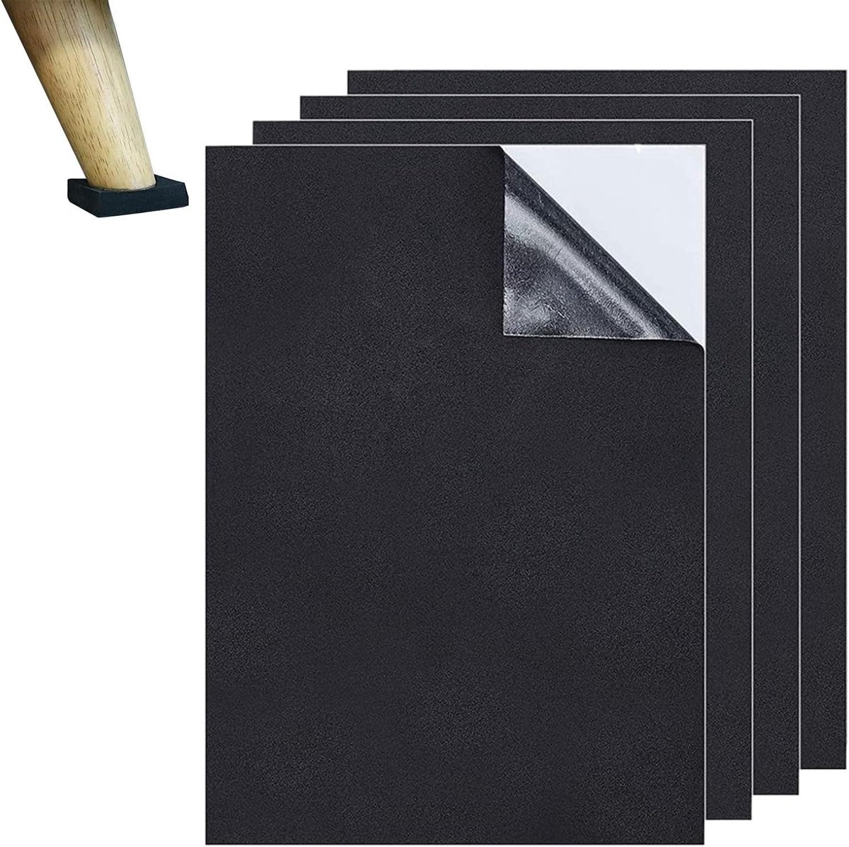 Schuimrubber Vellen - Zelfklevend Schuim - Meubels Beschermen - Hoge Dichtheid - 22x32x0.3 cm - Zwart