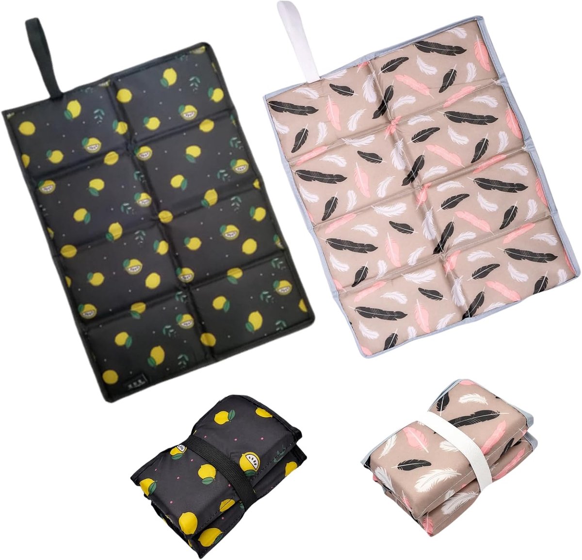 Bobypet - Set van 2 opvouwbare, draagbare en waterdichte zitkussens voor buiten – ideaal voor kinderen bij tuin, camping of picknick