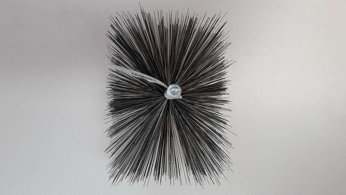 Duwstang Schoorsteenborstel - Trekstang Kachelpijp - Schoonmaken Verwarmingsketel - Vormvast Staaldraad - 1 m - Zilver