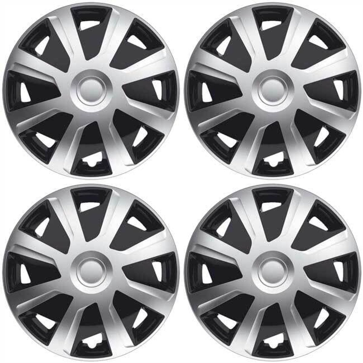 J-Tec BOLLE Wieldoppen 16 inch Mistral Van zilver/zwart voor bestelwagens en campers met bolle velgen. Set a 4 stuks