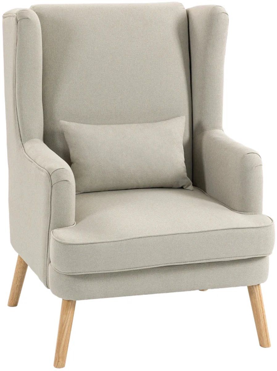 Relaxfauteuil - Relaxzetel - Relaxstoel - Fauteuil - Stoel - Met armleuning - Voor één Persoon - Beige