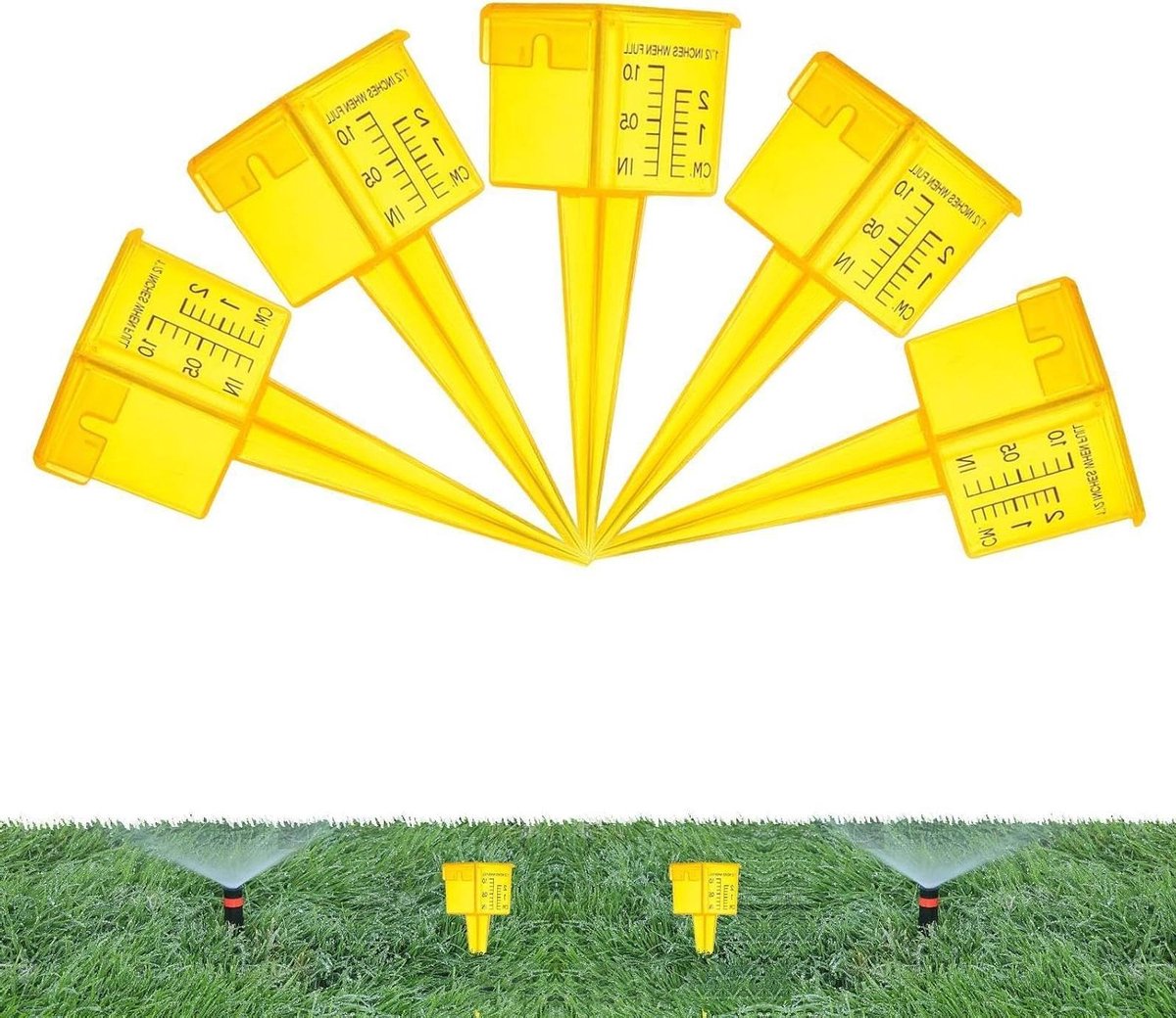 Regenmeter Outdoor - Regenmeter Set - Tuin Watergeven - Brede Mond Meter - 5-delig - Transparant