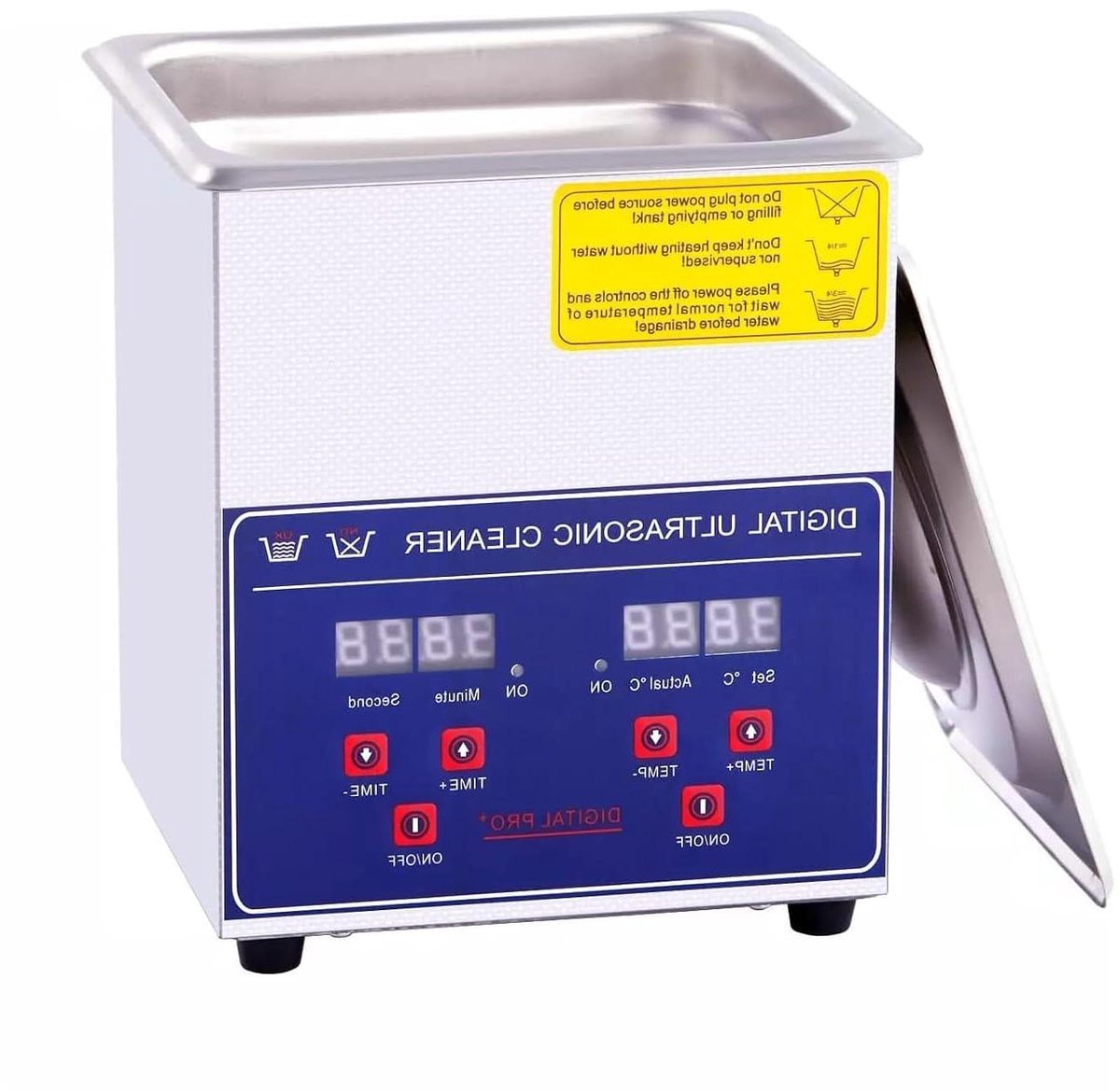 Ultrasone Reiniger - Reinigingsapparaat Bad - Snel Reinigen - 40kHz Intensieve Spoeling - 2L 60W - Zilver