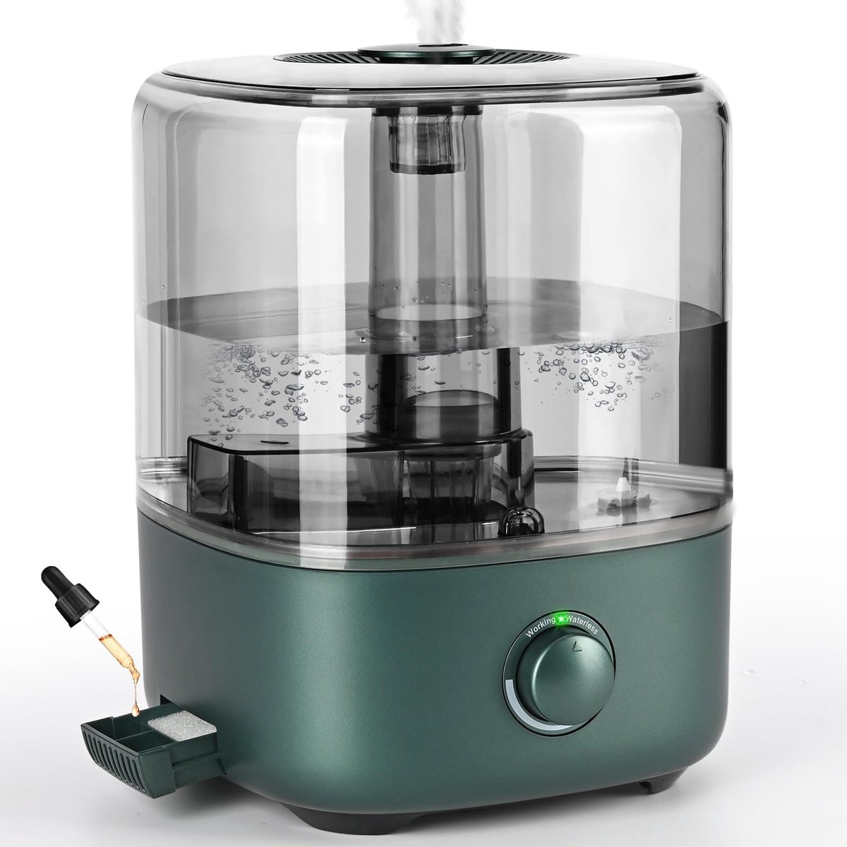 SnelShoppen - Luchtbevochtiger 5L voor Slaapkamer, Ultrasone 28dB Stille Luchtbevochtiger met 360° Draaibare Spuitmond voor Kinderkamer, Kantoor, Baby