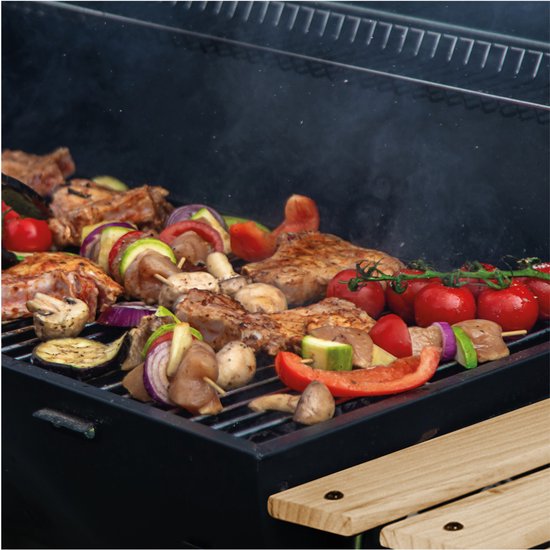 Gregman Roast 80 Houtskool BBQ - Grote Tuingrill met Deksel - Thermometer & Zijplanken - Verstelbare Luchtregeling - Zwart van Merkloos — afbeelding 2