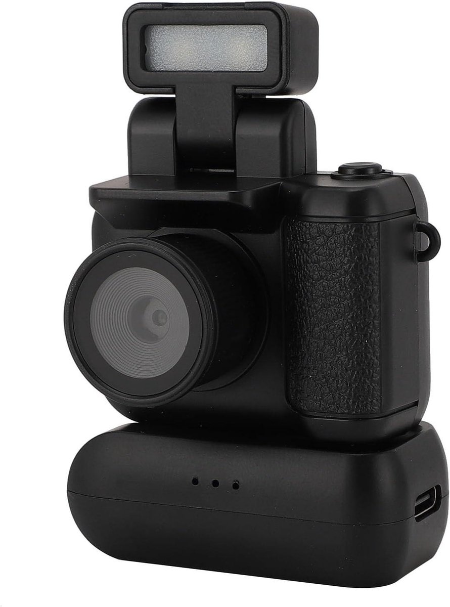Compacte Actiecamera - Vlogcamera HD - Momenten Vastleggen - Ingebouwde Zaklamp - 1080p - Zwart