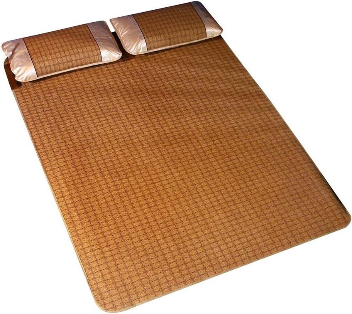 Zomerslaapmat - Koelmat Slaapmat - Koel Slapen - Ademend Rotan Materiaal - 180 x 200 cm - Bruin