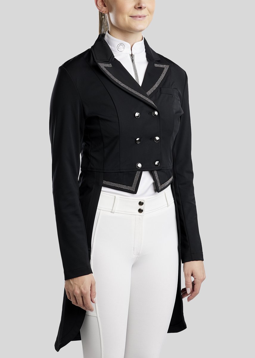 Montar FW25 MoGloria Gun Metal Caviar Tape en Crystal Tailcoat Zwart Maat 46