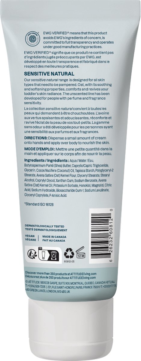 Attitude - Soothing Deep Moisturizing Oatmeal 2% Cream - 200ml van Merkloos — afbeelding 2