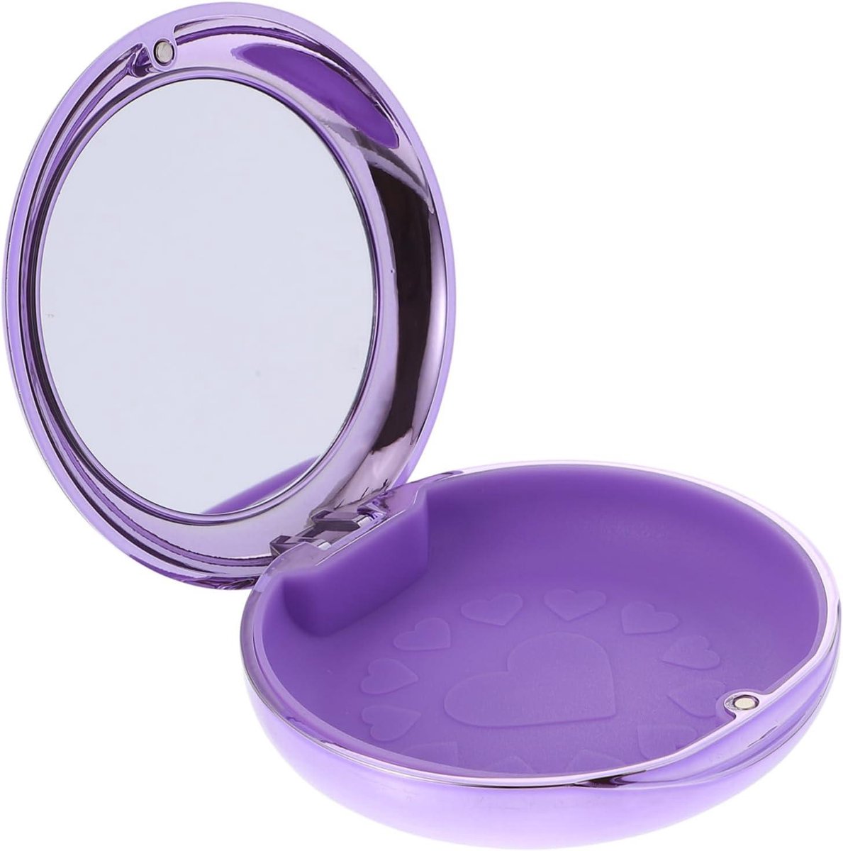 Retainer Box - Opbergdoosje Kunstgebit - Mondverzorging Onderweg - Met Ingebouwde Spiegel - 8.7 x 8.7 cm - Violet