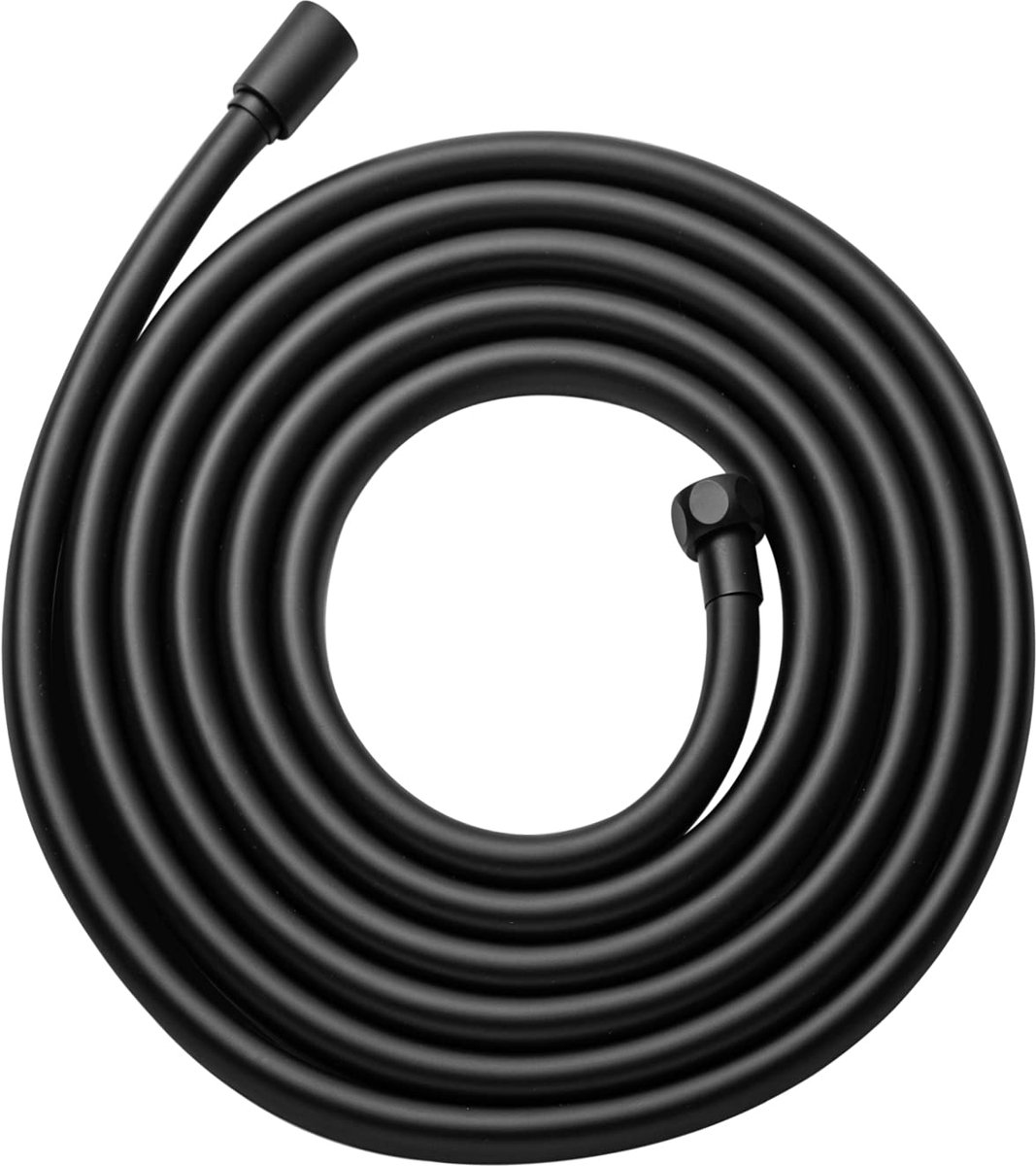 SnelShoppen - 2.5 m Doucheslang - Universele Gladde PVC Douchepijp - Hoge Druk Douche Slang voor Badkraan vervanging - Zwart - Ideaal voor Wastmachine