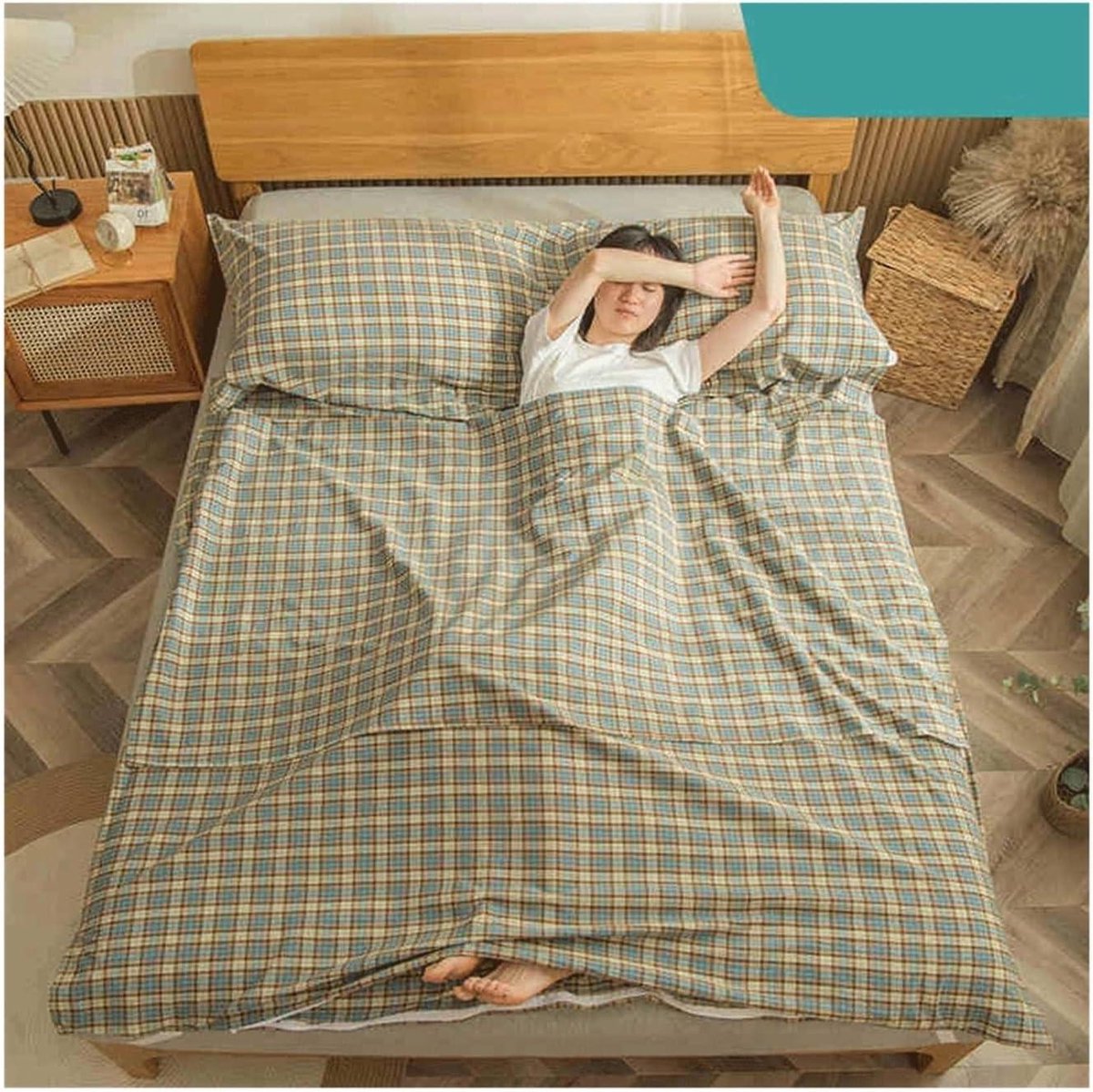 Slaapzak Voering - Reis Laken - Kamperen en Reizen - Ademend Katoen - 80x210cm - Plaid