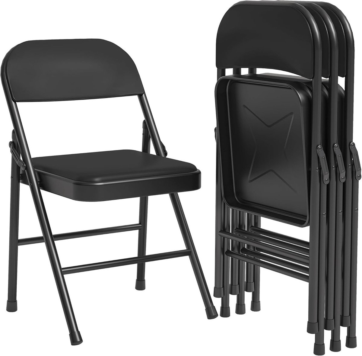 Triumpunpre Opvouwbare Campingstoelen Set van 8 - Staal Frame met PU Kussens - 150kg Draag