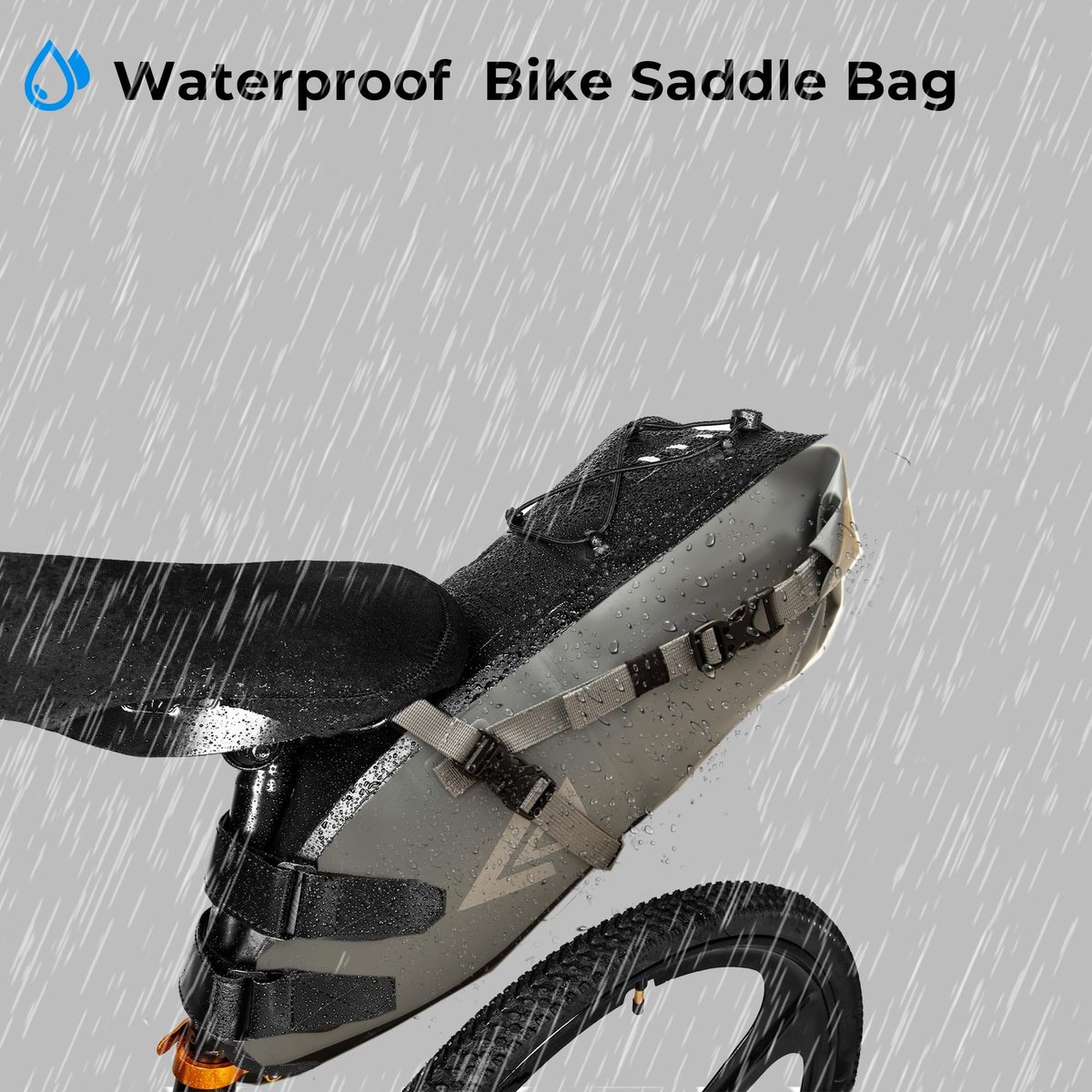 SnelShoppen - AFISHTOUR Fietszadeltas 10/13L Waterdichte Onder Seat Fietstas voor Mountainbike en Racefiets - Grijs Opbergpakket voor Fietsvakantie