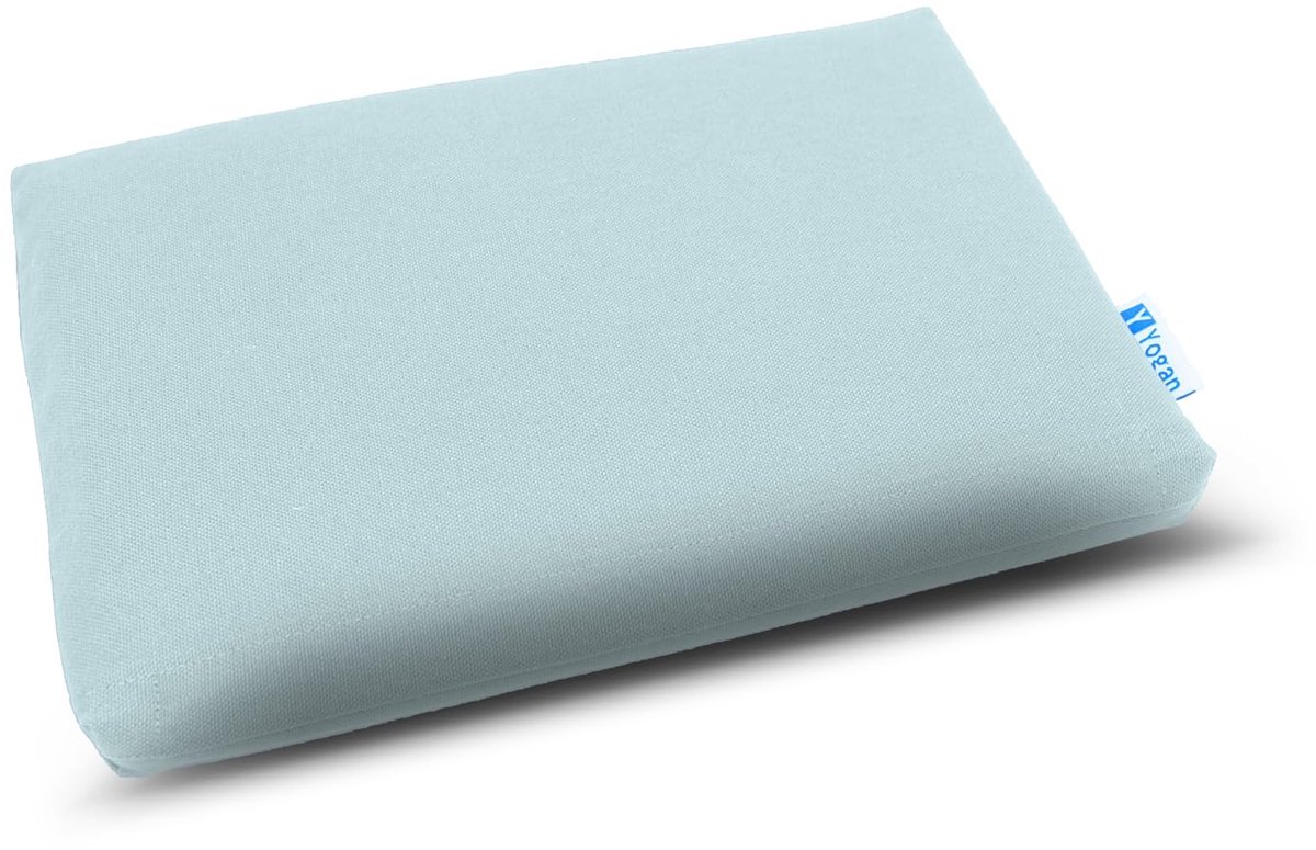 SnelShoppen - Yogan Hoofdkussen 30x20 cm 2,5 cm voor Yoga/Pilates - Biologisch Katoen Buitenhoes, Afneembaar en Wasbaar, Gerecyclede Vezelvulling