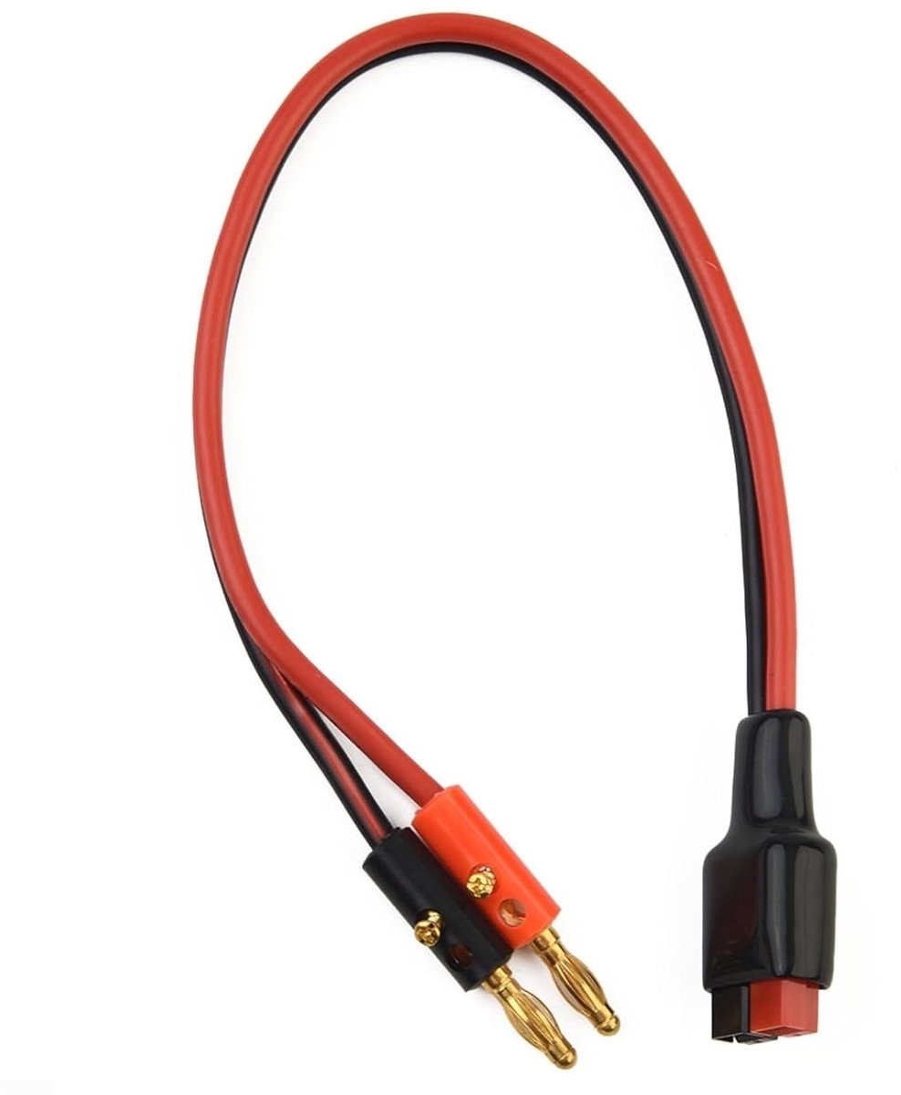 Adapterkabel Banaanstekker - Verbindingskabel Stroomkabel - Energie Overdracht - 12 AWG Siliconen Kabel - 30 cm - Zwart
