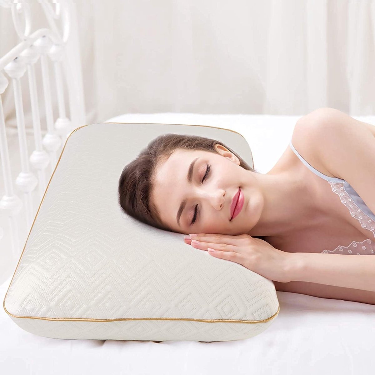 SnelShoppen - Memory Foam Slaapkussen - Hoogte Verstelbaar Hoofdkussen - HWS Neksteunkussen - Orthopedisch Kussen voor Nekpijn - Hypoallergeen Kussens