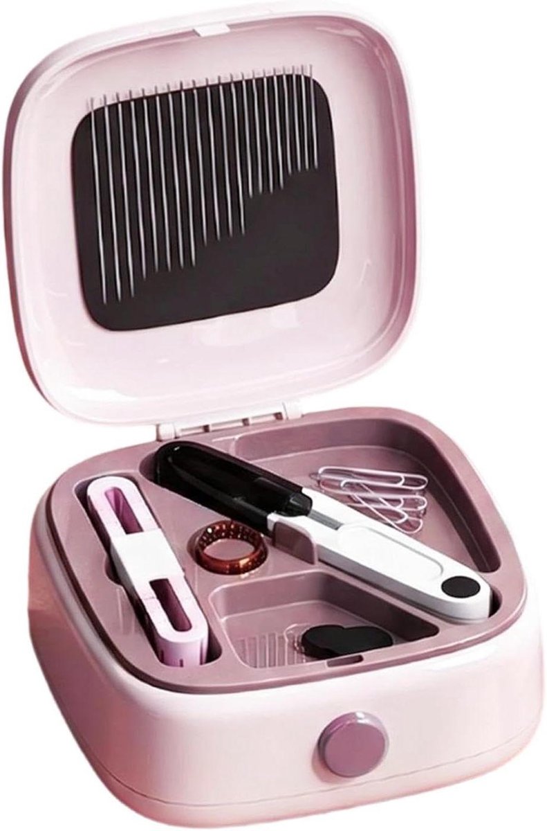 Naaiset - Reparatieset Naaikit - Kleding Repareren - Magnetische Naaldhouder - 12.6x5.6cm - Roze