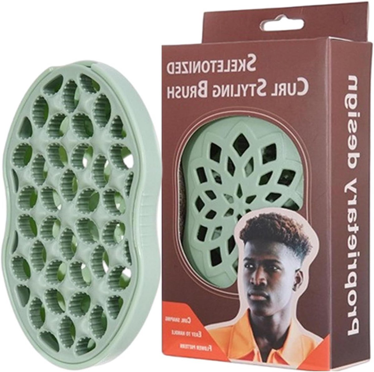 Krulborstel - Afro Kam Styling Tool - Haar Stylen - Breek-Verminderend Ontwerp - 165 x 96 x 43 cm - Zwart