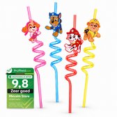 Paw Patrol Rietjes - Kinderrietjes - Duurzame Rietjes Herbruikbaar - BPA-vrij Plastic - 4 Stuks - Skye - Chase - Marshall - Rubble