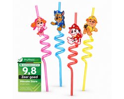 Paw Patrol Rietjes - Kinderrietjes - Duurzame Rietjes Herbruikbaar - BPA-vrij Plastic - 4 Stuks - Skye - Chase - Marshall - Rubble