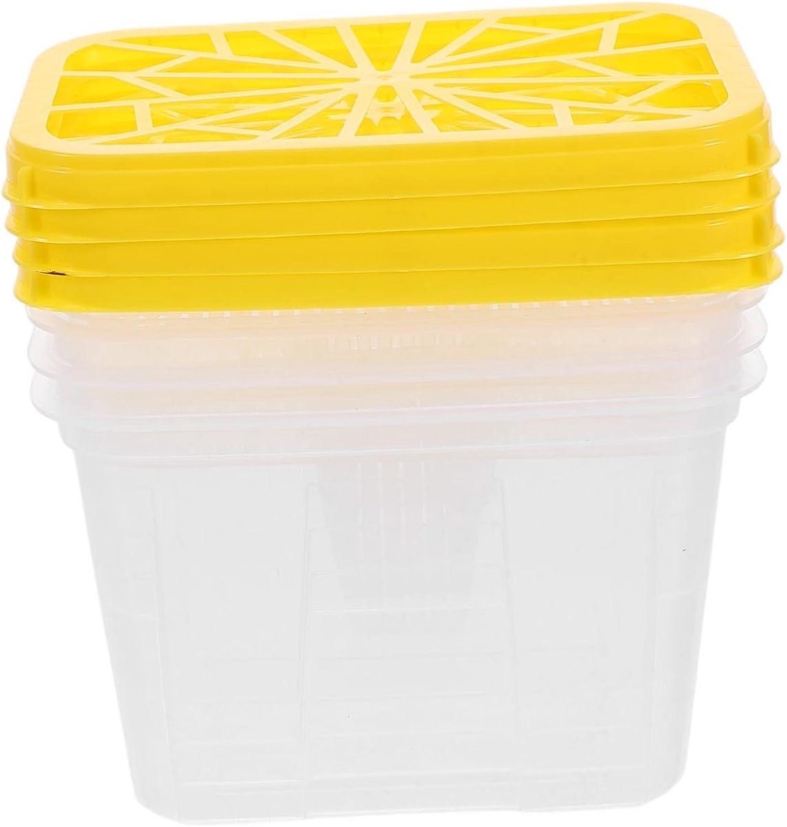 Vochtabsorber Dozen - Lege Containers - Vocht Bestrijden - Herbruikbaar Ontwerp - 4 Stuks - Geel